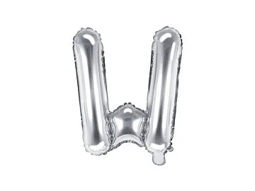 BALON FOLIOWY SREBRNY LITERA W 35 CM 14''