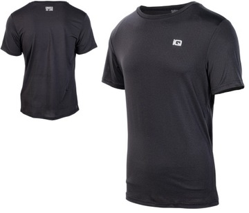 Koszulka treningowa męska IQ czarna sportowa Tshirt odblask bieganie XL