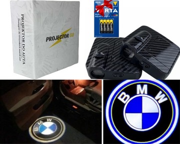 BMW 2X PROJEKTOR LOGO ŚWIATŁO POWITALNE LED LAMPKA DO AUTA BEZPRZEWODOWY