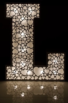 Ажурные буквы-накладки LOVE, 120 см, узор НАРОДНЫЙ