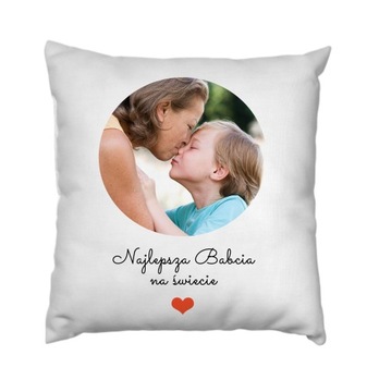 Poduszka PREZENT Na dzień Babci i Dziadka ZDJĘCIE/IMIĘ - personalizowana
