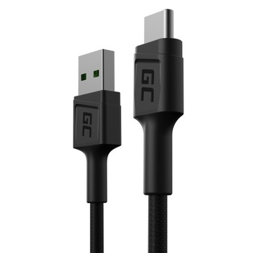 Короткий USB-кабель PowerStream зеленого цвета USB-C, тип C, 30 см, быстрая зарядка