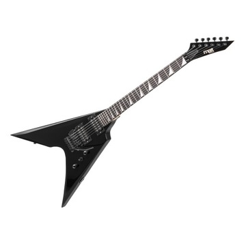 Zestaw Gitara elektryczna czarna typ V + wzmacniacz pokrowiec tuner dodatki