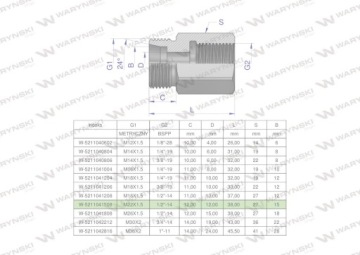 Втулка гидравлического дифференциала AB M22x1.5 15L GZ x 1/2
