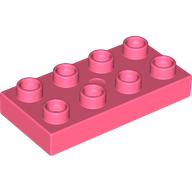 LS NOWE LEGO DUPLO KLOCEK PŁYTKA 2x4 KORALOWY