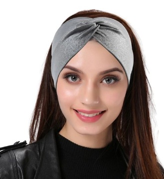 DAMSKA OPASKA WELUROWA NA GŁOWĘ SZEROKA TURBAN