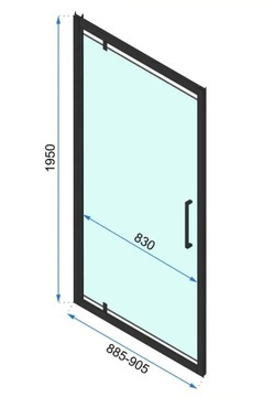 ДУШЕВАЯ КАБИНА ОТКИДНАЯ ДВЕРЬ REA RAPID SWING 90x90 ХРОМ