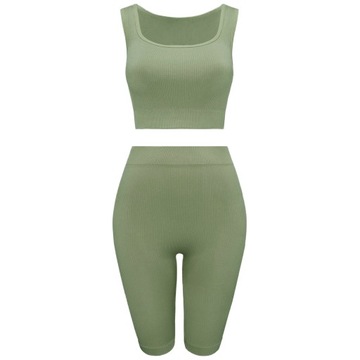 Komplet sportowy damski Top i Kolarki na siłownie do biegania L/XL