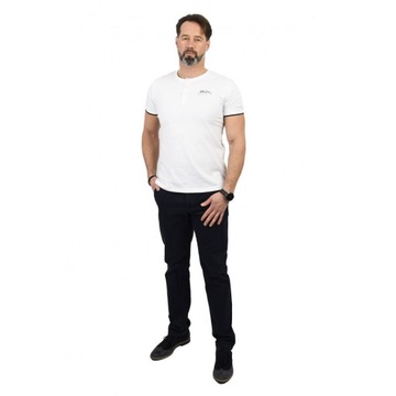T-SHIRT męski koszulka w serek TIME biały XXL