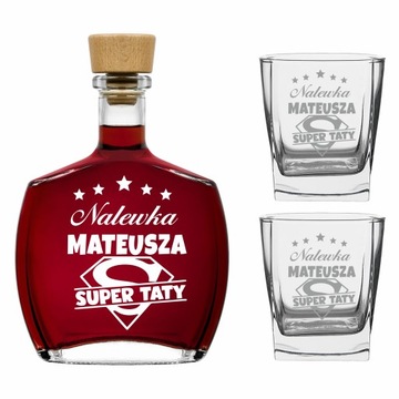 Графин с гравировкой и 2 бокала для виски ЛИКЕР, ВИСКИ, ВОДКА