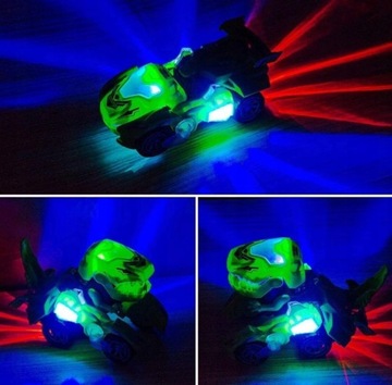 Автомобиль-динозавр 2 В 1 со светодиодным звуком, играющим в динозавров