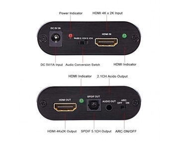 Экстрактор HDMI ARC DTS Конвертер HDMI 5.1 Toslink