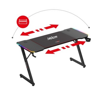 Игровой компьютерный стол Huzaro Hero 3.3 со светодиодной подсветкой RGB + панель XXL
