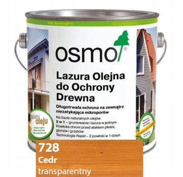Lazura Olejna Cedr OSMO 0,125L 728