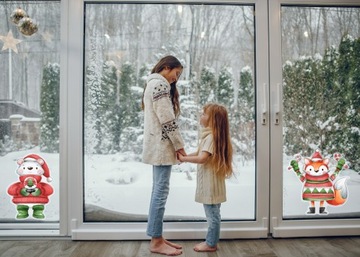 РОЖДЕСТВЕНСКАЯ наклейка на окно - ЛИСА-САНТА