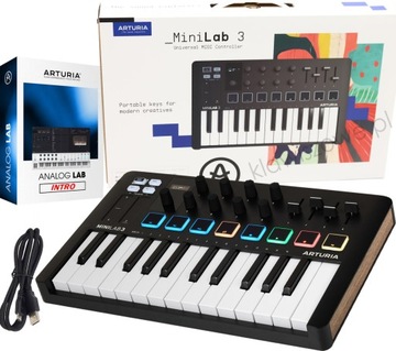 Arturia Minilab 3 CZARNY +ANALOG LAB ABLETON w24h