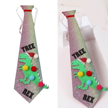 Детский двусторонний галстук с пайетками и бантом Радуга