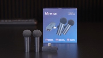 FIFINE M8 2,4 ГГц, ДВА БЕСПРОВОДНЫХ МИКРОФОНА, МИКРОПОРТЫ ДЛЯ ТЕЛЕФОНА С КАМЕРОЙ