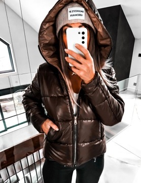 Стеганая женская куртка с капюшоном Classic Brown