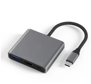 4Apple Adapter 3W1 HUB USB-C 4K 60Hz Thunderbolt 4 5 Mac Macbook M1 M2 M3