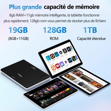 Планшет MAGCH 10,1 дюйма, 128 ГБ ПЗУ, 19 (8+11) ГБ ОЗУ, Android 13.0, WIFI — черный