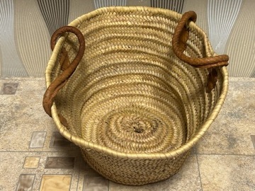 СУМКА СУМКА КОРЗИНА АНГЛИЯ КОЖАНЫЕ РУЧКИ