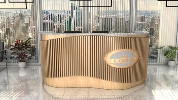 Стойка ресепшн R162, 220 см, реечный логотип