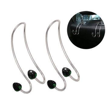 2 szt. Auto Car Back Seat Headrest Hooks Strawberry Hanger Organizer Black