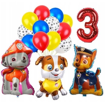 BALONY ZESTAW na urodziny 3 LATKA PAW PSI PATROL