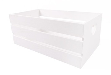 БЕЛАЯ ДЕРЕВЯННАЯ КОРОБКА С ВЫРЕЗОМ СЕРДЦА L