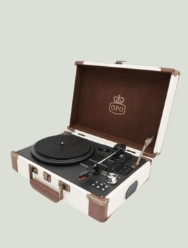 Gramofon z akumulatorem GPO AMBASSADOR - BLUETOOTH biel/brąz