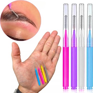 NANO SZCZOTECZKI DO LAMINACJI BRWI MIX WIELOKOLOROWE ZESTAW 4 szt