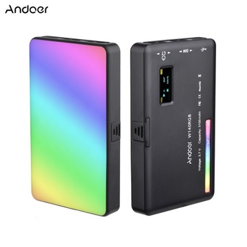 Светодиодная видеолампа Andoer W140 RGB, перезаряжаемая
