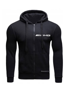 BLUZA MĘSKA ROZPINANA Z NADRUKIEM AMG MOTORYZACYJNA CZARNA M