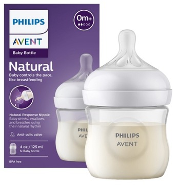 AVENT BUTELKA ANTYKOLKOWA NATURAL 3 RESPONSE 125ML 0M+ IMITUJĄCA PIERŚ MAMY