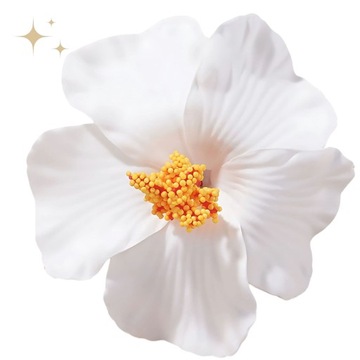 Spinka do włosów OZDOBNA duża biała LEKKA kwiat hibiskusa w stylu BOHO