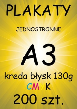 PLAKATY jednostronne A3 KREDA Błysk 130g - 200 sztuk