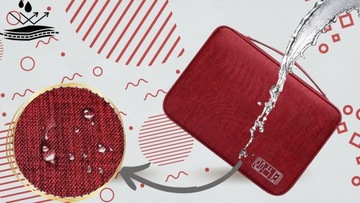 ORGANIZER PODRÓŻNY TORBA NA KABLE ŁADOWARKI 5 RZEPÓW POJEMNA ZAMEK PODRÓŻ