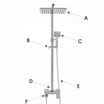 Душевой набор со смесителем для тропического душа