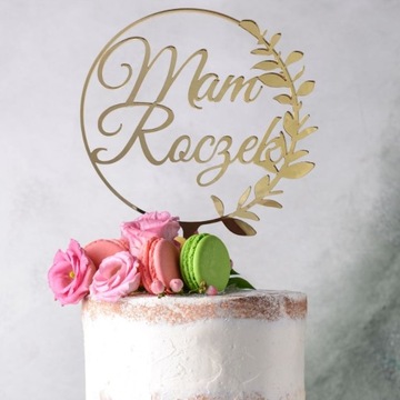 Золотой топпер для торта на мой первый день рождения МНЕ ОДИН ГОД, золотое зеркало из оргстекла