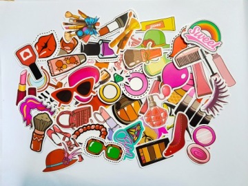 КОСМЕТИКА МИКС ВОДОНЕПРОНИЦАЕМЫЕ НАКЛЕЙКИ НАКЛЕЙКИ 50 шт.