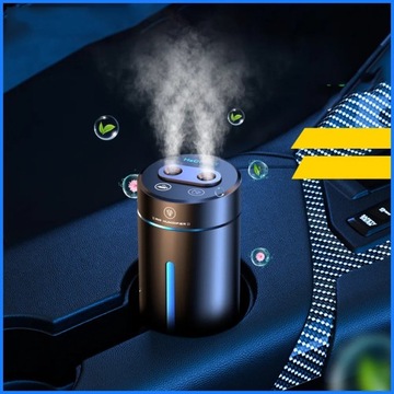 АВТОМОБИЛЬНЫЙ УВЛАЖНИТЕЛЬ ВОЗДУХА, ЦВЕТНАЯ СВЕТОДИОДНАЯ ПОДСВЕТКА, 3 РЕЖИМА РАСПЫЛЕНИЯ
