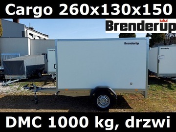 Przyczepa kontener cargo Brenderup CD260 z drzwiami DMC 1000 kg