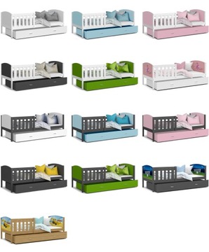 Кровать детская 160х80 серо-синий OLAF