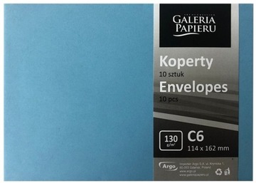 Koperty ozdobne C6 GŁADKI 130g NIEBIESKI 280228