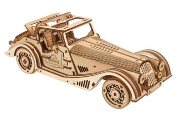 AUTO SAMOCHÓD Sport Car Rapid Mouse UGEARS DREWNIANY MODEL MECHANICZNY 3D