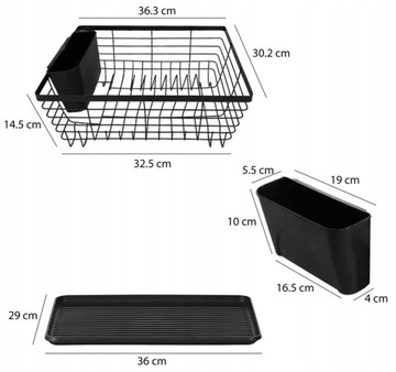 Сушилка ДЛЯ ПОСУДЫ, тарелки, столовые приборы, чашки, металл, черная сушилка для посуды