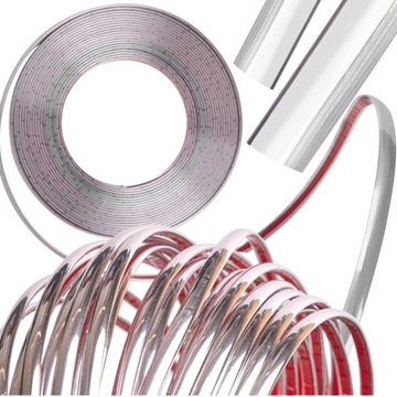 LISTWA OZDOBNA CHROM TAŚMA CHROMOWANA 8mm NA METRY