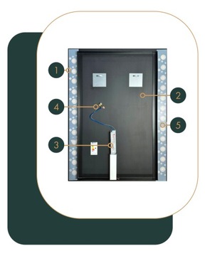 ЗЕРКАЛО СВЕТОДИОДНОЕ 50х70 см ВАННАЯ КОМНАТА СВЕТОДИОДНАЯ ОРХИДЕЯ С ВЕРТИКАЛЬНОЙ ПОДСВЕТКОЙ