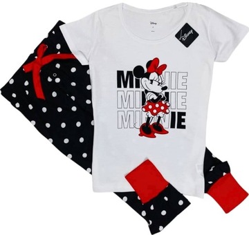 Piżama damska Disney Myszka Minnie Mouse bluzka długie spodnie XL biała